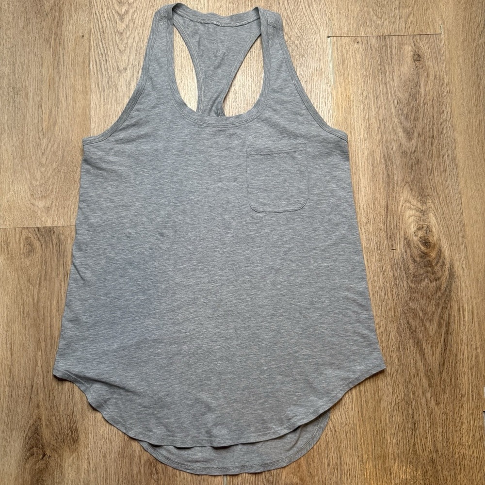 Lululemon Yogi Racer Back III Heathered Lullaby Tank Size 4 Small Spot
